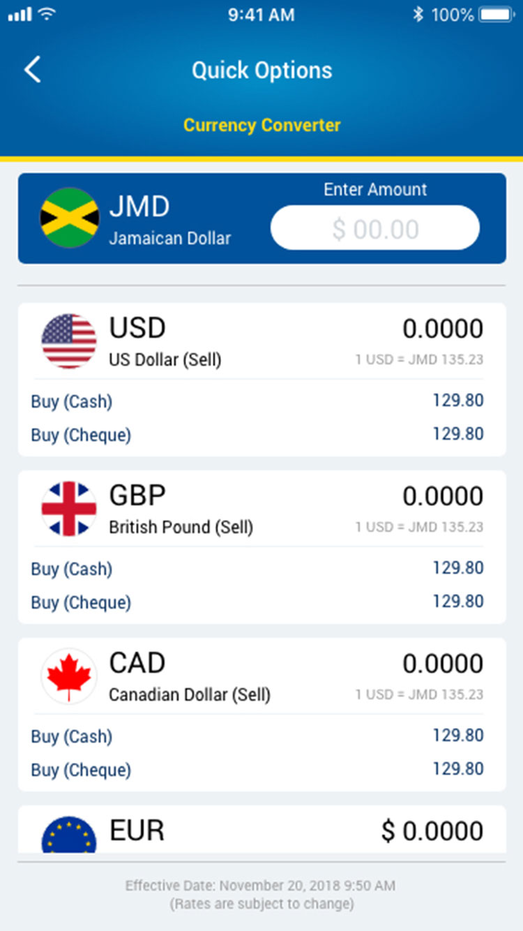 NCB Jamaica on X: We've introduced a new feature to our mobile app: the  Currency Converter! It's super easy to find! You don't even need to sign in  to utilise it. Our